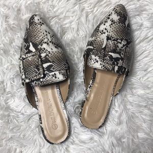 New Snake print mules/flats size 6